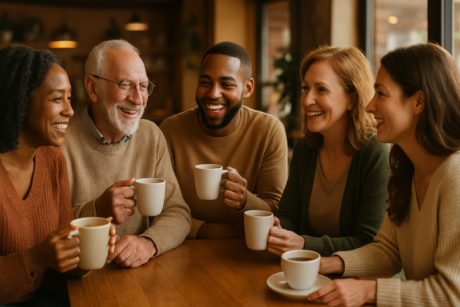 Group of people drinking coffee