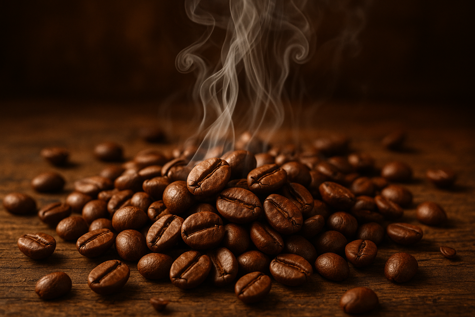 smoke coming out of coffee beans